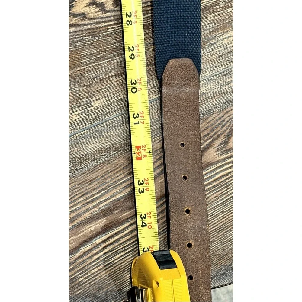 SOUTHERN TIDE Men’s “Skipjack” Ribbon Belt - Sandstone Khaki & Leather - Sz 34W